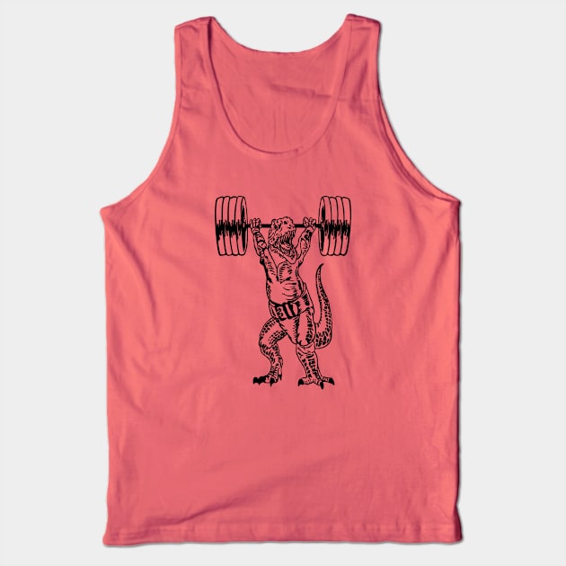 SEEMBO Dinosaur Weight Lifting Barbells Workout Gym Fitness Tank Top by SEEMBO